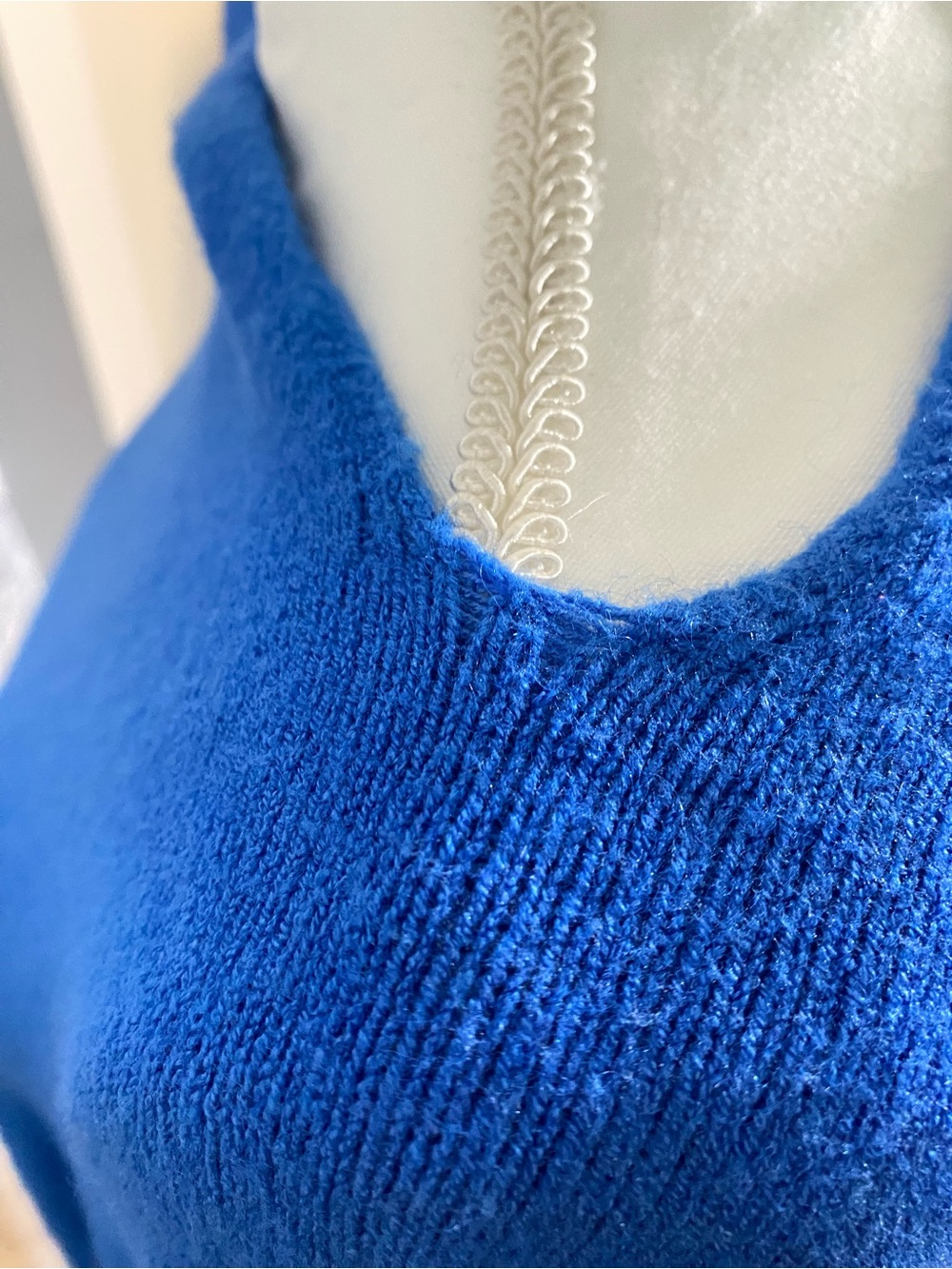 Jaki London Cobalt Blue Asymmetric Draped Knit Sweater One Size - Picture 4 of 9